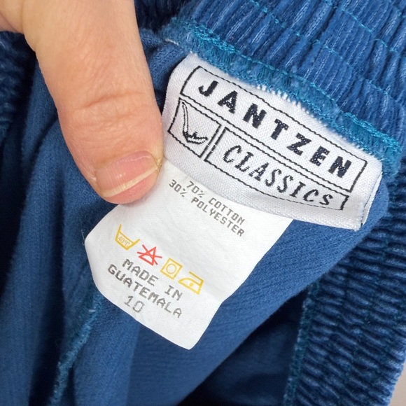 Vintage Midi Skirt Womens Medium Blue Cotton Corduroy Pleated Full Pockets - Picture 9 of 10